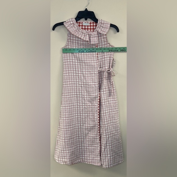 The Sunday Collective Girls Wrap Gingham Cotton Dress - Picture 2 of 7